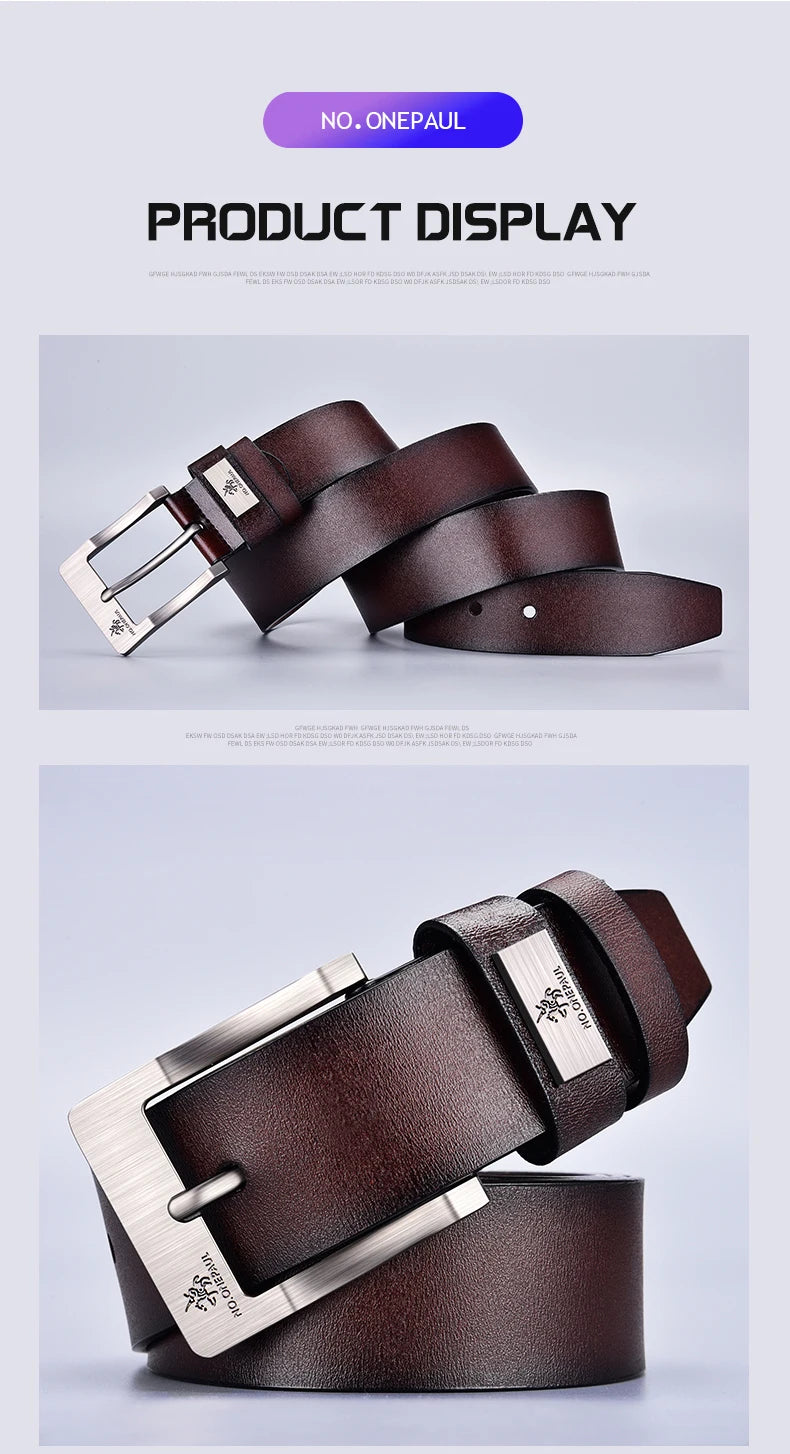 Genuine Leather Belt Men's High Quality Buckle
