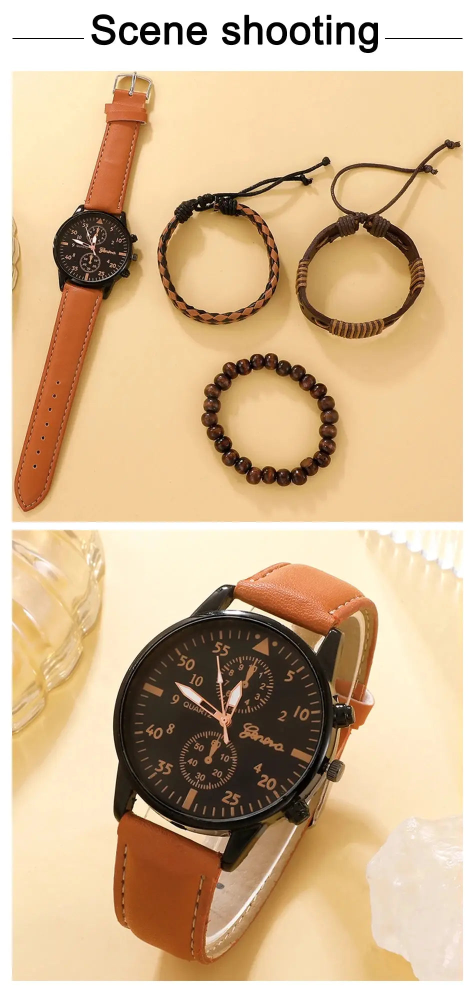 Men Watch Luxury Bracelet Set Fashion