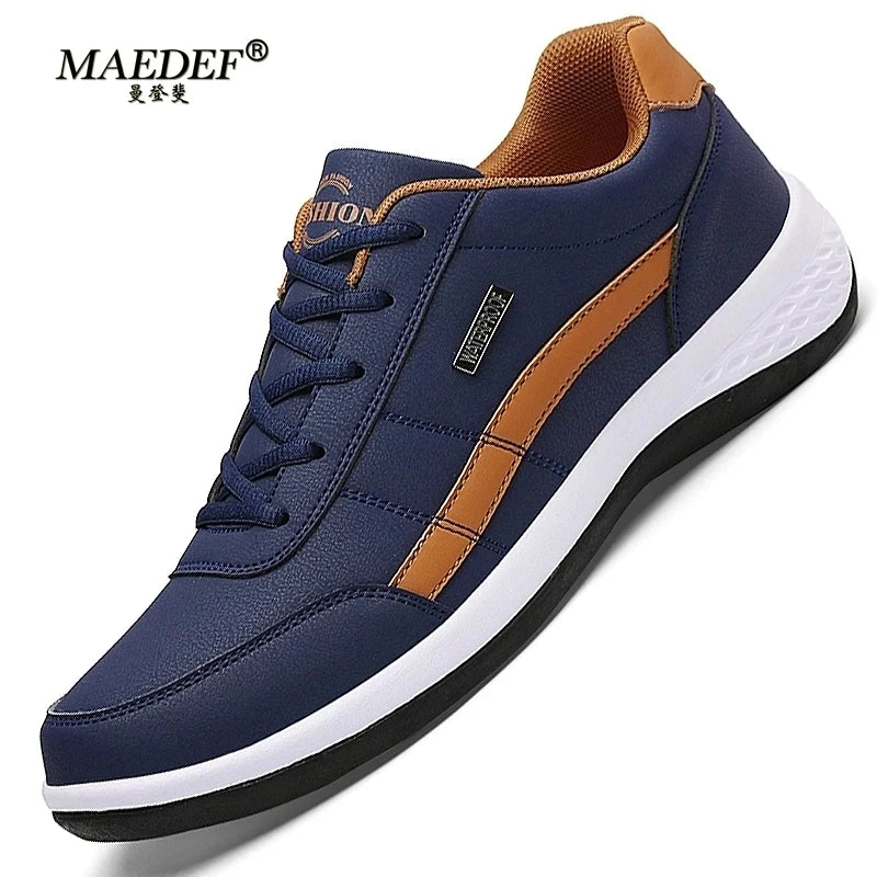 Men Leather Sneaker Waterproof Casual Comfortable