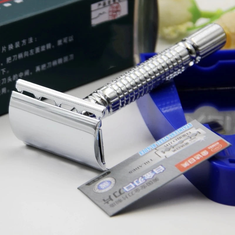 Men Shaving Razor with Blade