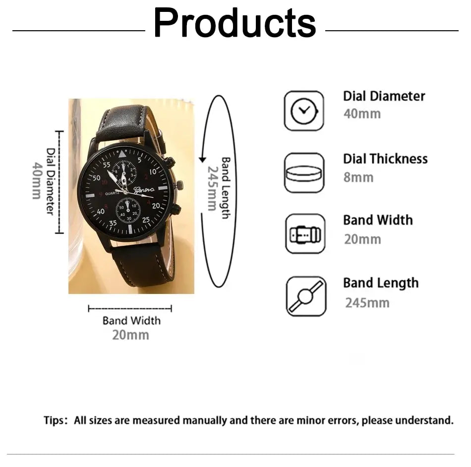 Men Watch Luxury Bracelet Set Fashion