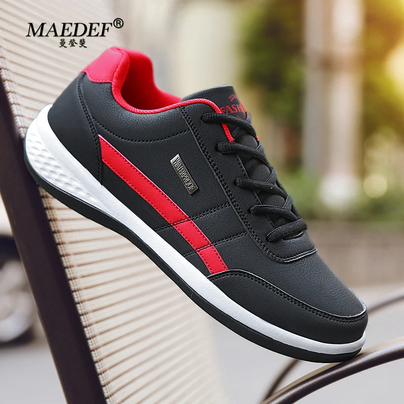 Men Leather Sneaker Waterproof Casual Comfortable
