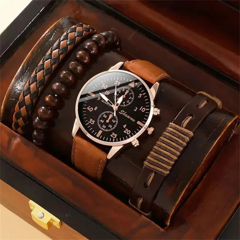 Men Watch Luxury Bracelet Set Fashion
