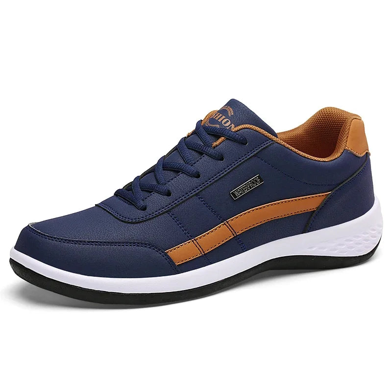 Men Leather Sneaker Waterproof Casual Comfortable