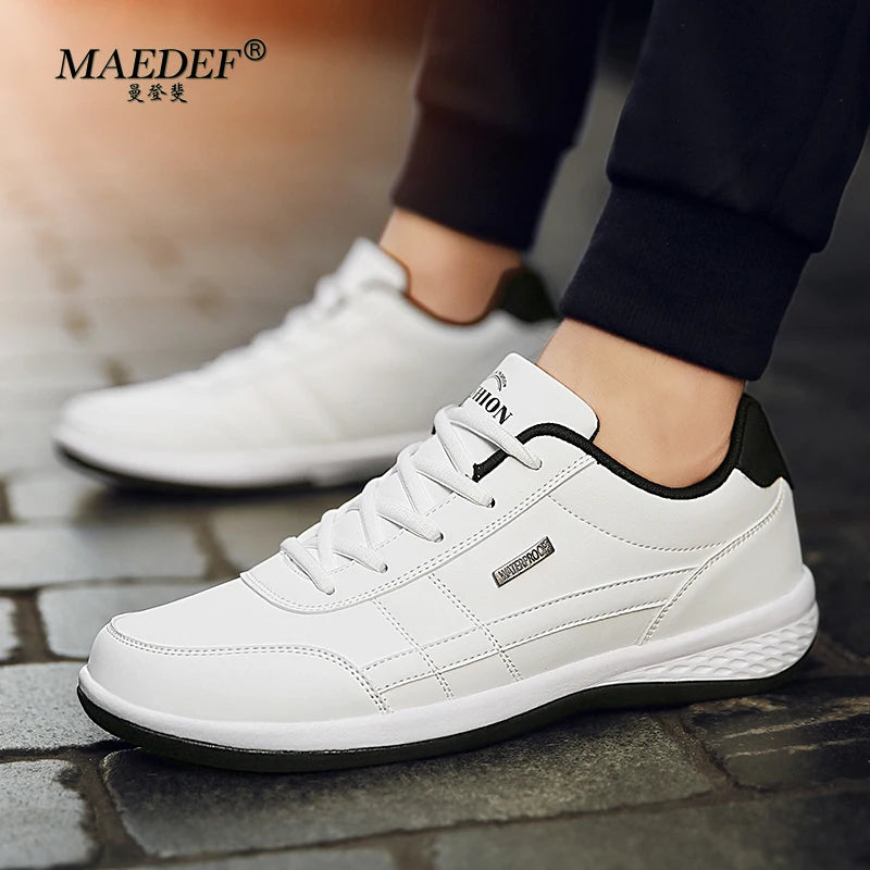 Men Leather Sneaker Waterproof Casual Comfortable