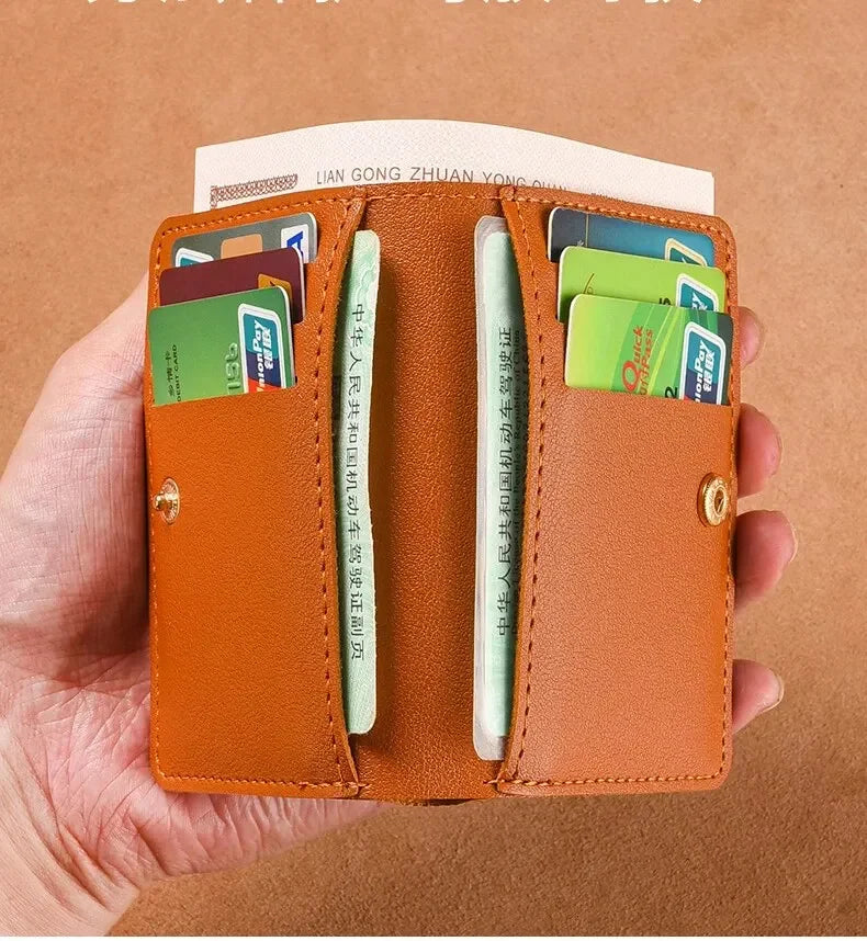 Solid Color Leather Wallet