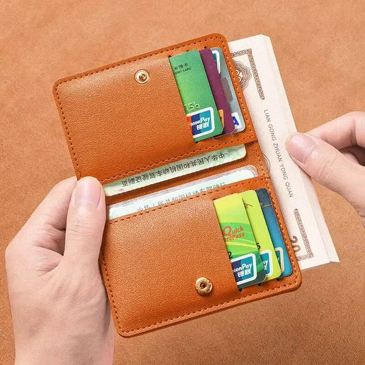 Solid Color Leather Wallet