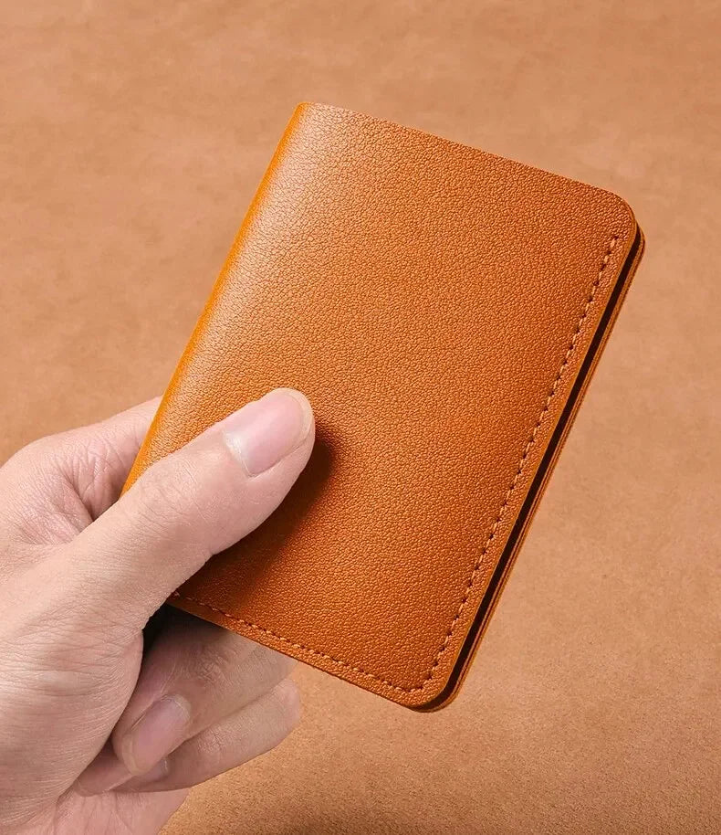 Solid Color Leather Wallet