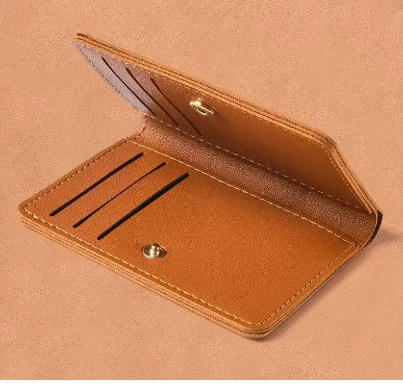 Solid Color Leather Wallet