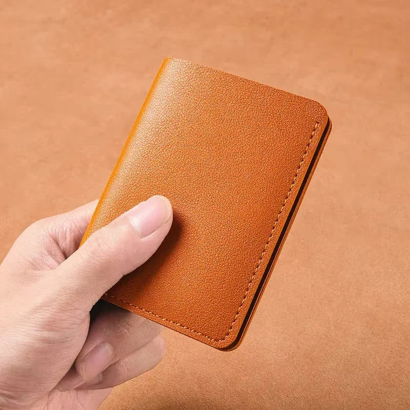 Solid Color Leather Wallet